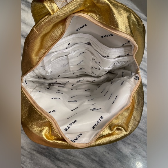 NWT State Bags Kane Kids Travel Backpack Metallic Gold - Picture 7 of 10